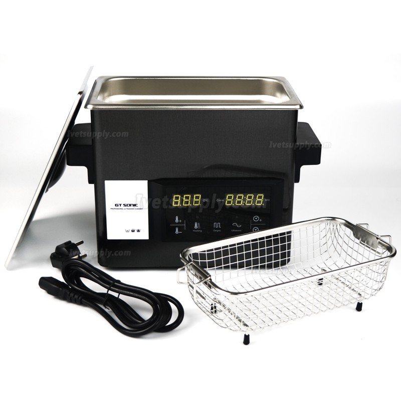 GT SONIC S-Series 2-9L 50-200W Touch Panel Ultrasonic Cleaner with Hot Water Cleaning